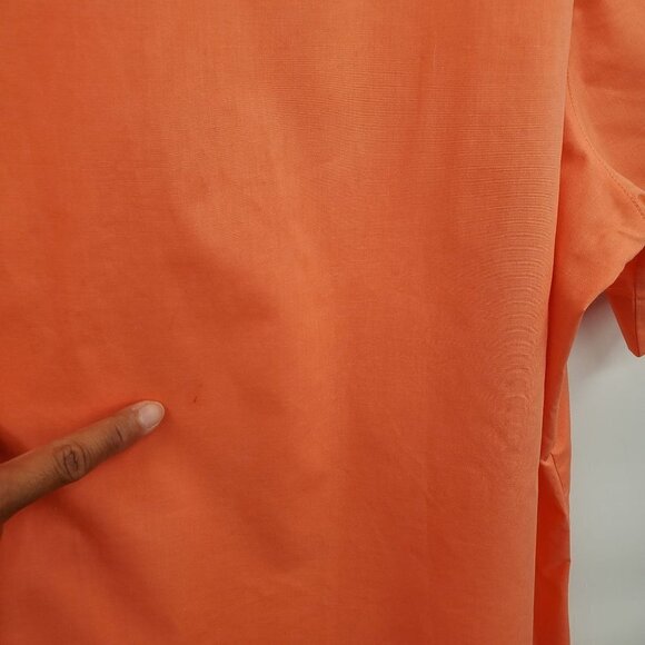 Foxcroft Wrinkle Free Button Up Shirt Plus Size Short Sleeve 18 Womens Orange - Picture 7 of 12